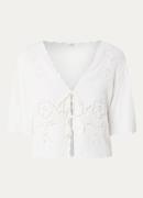 ba&sh Olaya blouse met opengewerkt dessin