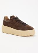 Hogan Sneaker van suède met plateauzool en logo