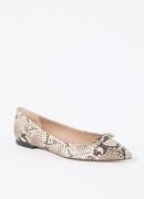 L.K.Bennett Blair ballerina van leer met slangenprint