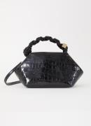 Ganni Bou Mini handtas met crocostructuur en afneembare schouderriem