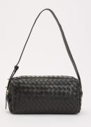 Elleme Trousse Woven schoudertas van lamsleer