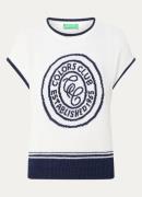 Benetton Grofgebreide top met ingebreide print