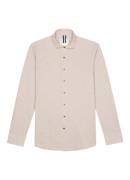 Profuomo Knitted relax fit overhemd met cut away kraag