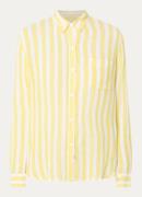 Rails Charli blouse in linnenblend met streepprint en borstzak