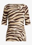 Ralph Lauren T-shirt met boothals en zebraprint