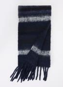 MaxMara Sjaal in wolblend met franjes 185 x 25 cm