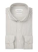 Profuomo Japanese knitted slim fit overhemd met streepprint
