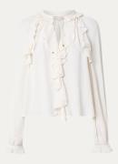 Gerard Darel Agnella blouse met ruches en ballonmouw