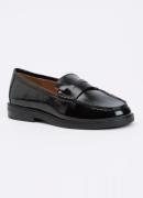 Steve Madden Adison loafer van suède met panterprint