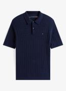 Tommy Hilfiger Kabelgebreide regular fit polo met logo