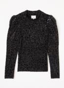 AI&KO Ivona top met flockprint en pofmouw