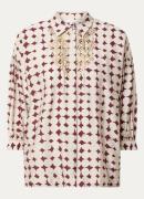 Expresso Blouse met print en driekwart mouw