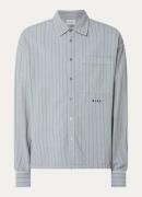 OLAF Regular fit overshirt van crêpe met streepprint
