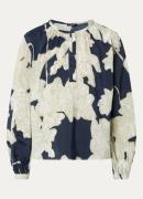 OPUS Ficona tuniek met bloemenprint en ballonmouw
