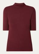 Co'Couture Lorin ribgebreid T-shirt in wolblend