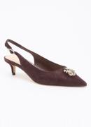 Dune London Context slingback van leer met strass