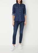 Benetton Blouse van chambray met borstzakken