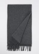 Ganni Fijngebreide sjaal van wol met logo 220 x 28 cm