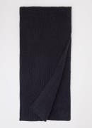 Armani Ribgebreide sjaal in wolblend 190 x 25 cm