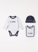 BOSS Set van romper met muts en slab in giftbox 3-delig