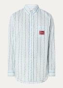 Drôle de Monsieur Regular fit overhemd met logo- en streepprint