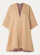 Benetton Reversible fijngebreide poncho in wolblend