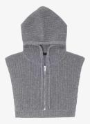 Maje Ribgebreide kraag met halve rits en capuchon