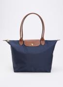 Longchamp Le Pliage schoudertas L met leren details