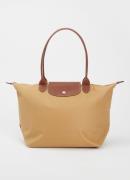 Longchamp Le Pliage schoudertas L met leren details