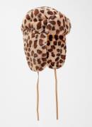 Barts Lucernia Bomber muts van imitatiebont met panterprint