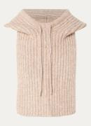 Co'Couture Hailey grofgebreide cape in wolblend met capuchon