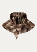 OLAF Sjaal in wolblend met ruitdessin en capuchon