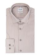 Olymp Level 5 slim fit strijkvrij overhemd met streepprint