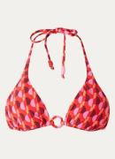 Seafolly Reversible triangel bikinitop met print