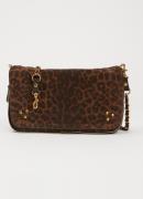 Jérôme Dreyfuss Bobi S crossbodytas van suède met panterprint