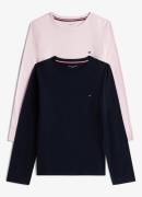 Tommy Hilfiger Longsleeve met logoborduring in 2-pack