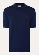 Gant Fijngebreide regular fit polo van merino wol met logoborduring