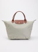 Longchamp Le Pliage Original handtas M met leren details