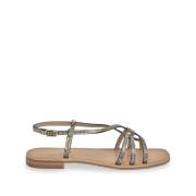 Platte leren sandalen Hudon