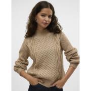 Trui met opstaande kraag, tricot met kabelmotief