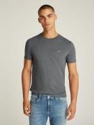 Slim T-shirt met ronde hals in jaspé