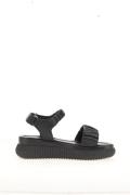 Sandalen met plateauzool in leer