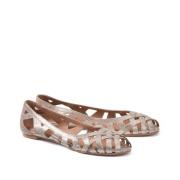 Leren ballerina's met ajour Deray