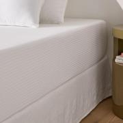 Hoeslaken in katoensatijn, omslag. 30 cm, Opale gestreept