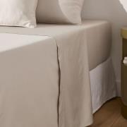 Effen plat laken in katoensatijn, Opale