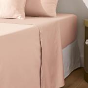 Effen plat laken in katoensatijn, Opale