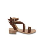 Suède sandalen met lage hak Hocean