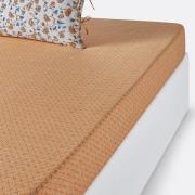 Hoeslaken in gewassen katoen, Indian Flower