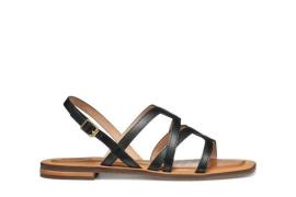 Platte leren sandalen, vierkante neus Sozy