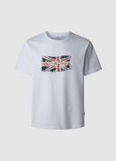 T-shirt met ronde hals en vlaglogo